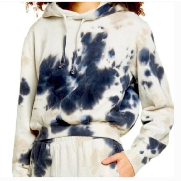 AFRM Tops - NWT AFRM Tie Dye Crop Hoodie / blush - noir